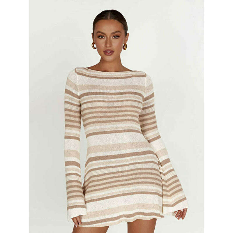 backless-striped-knit-dress-with-bell-sleevessmiling-maria---everything-for-women-34684831