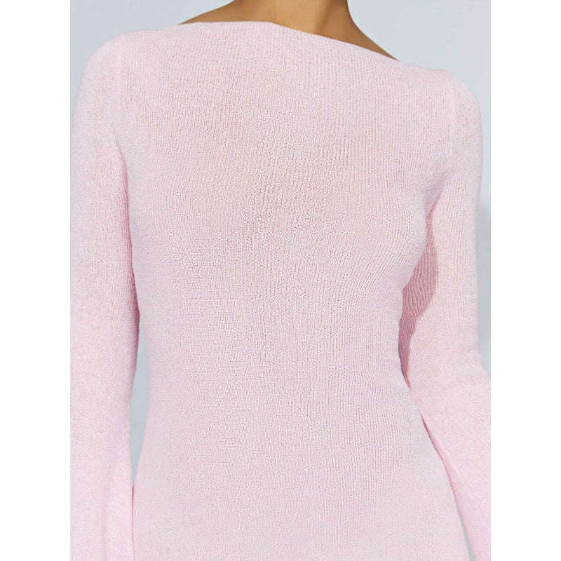 backless-striped-knit-dress-with-bell-sleevessmiling-maria---everything-for-women-34684818