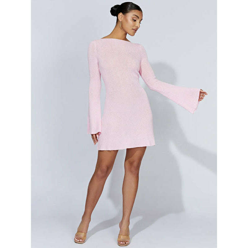 backless-striped-knit-dress-with-bell-sleevessmiling-maria---everything-for-women-34684821