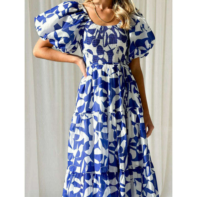 one-shoulder-puff-sleeve-printed-dresssmiling-maria---everything-for-women-34668843