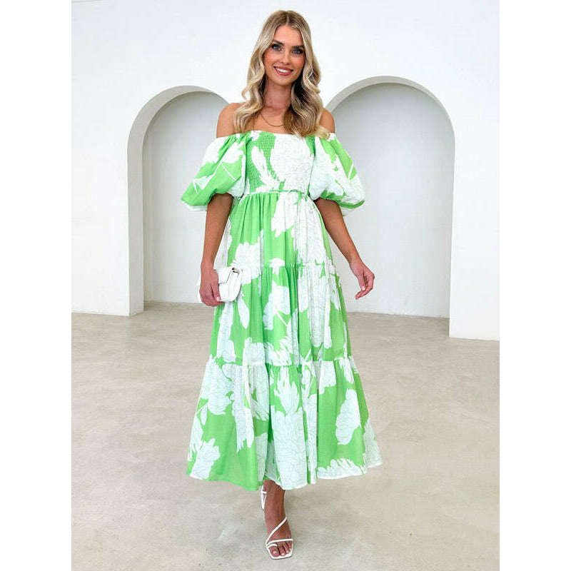 one-shoulder-puff-sleeve-printed-dresssmiling-maria---everything-for-women-34668860