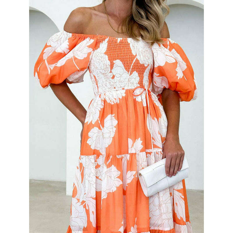 one-shoulder-puff-sleeve-printed-dresssmiling-maria---everything-for-women-34668853