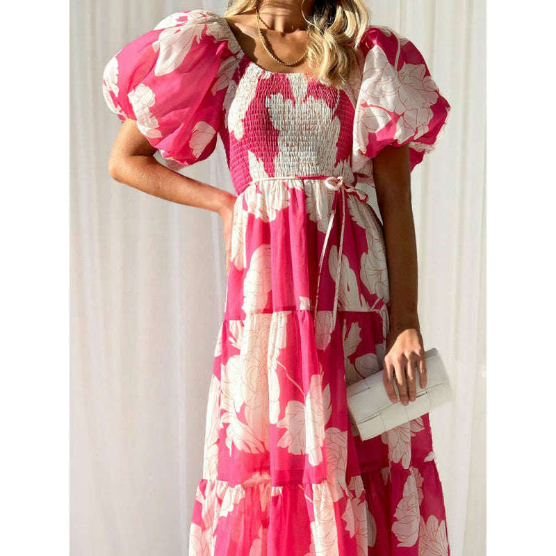 one-shoulder-puff-sleeve-printed-dresssmiling-maria---everything-for-women-34668840