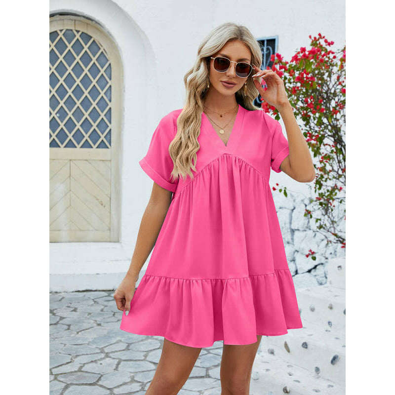 v-neck-pleated-midi-dress-–-short-sleeves-flowy-fit-for-everyday-stylesmiling-maria---everything-for-women-34644638