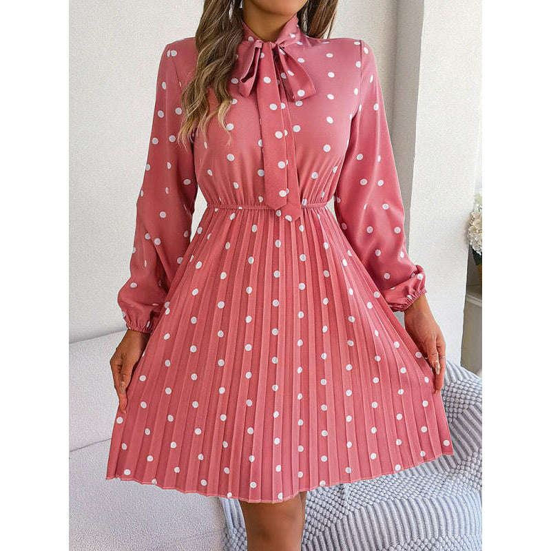 polka-dot-long-sleeve-pleated-dress-–-lace-up-waist-elegant-midi-stylesmiling-maria---everything-for-women-34657457
