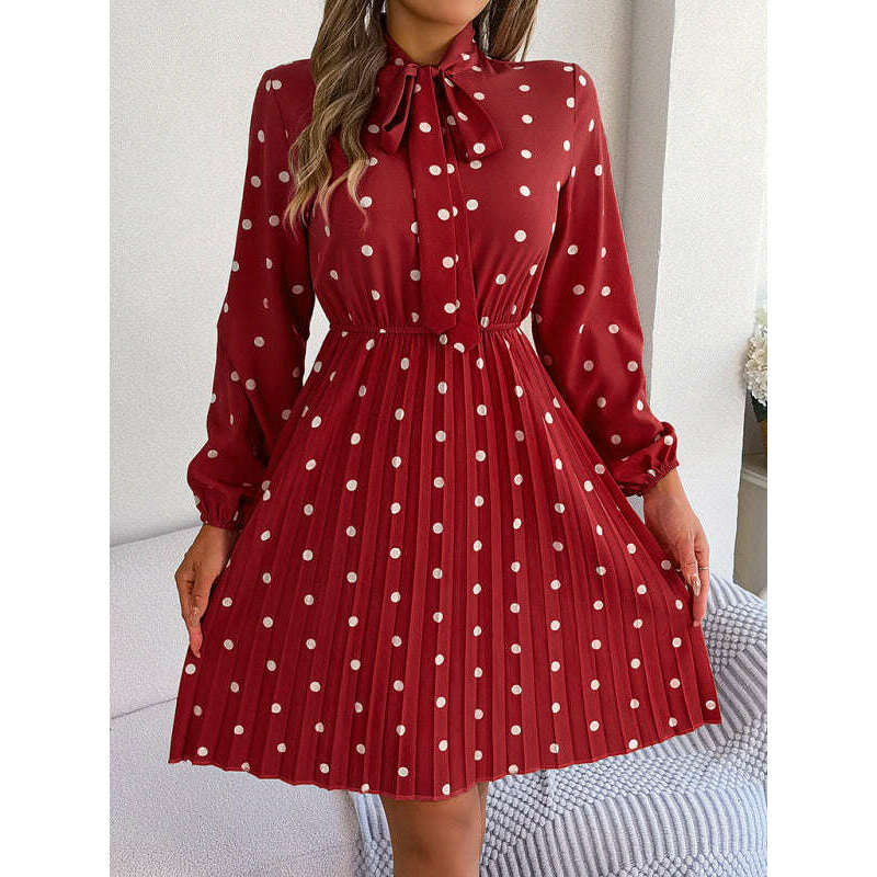 polka-dot-long-sleeve-pleated-dress-–-lace-up-waist-elegant-midi-stylesmiling-maria---everything-for-women-34657452