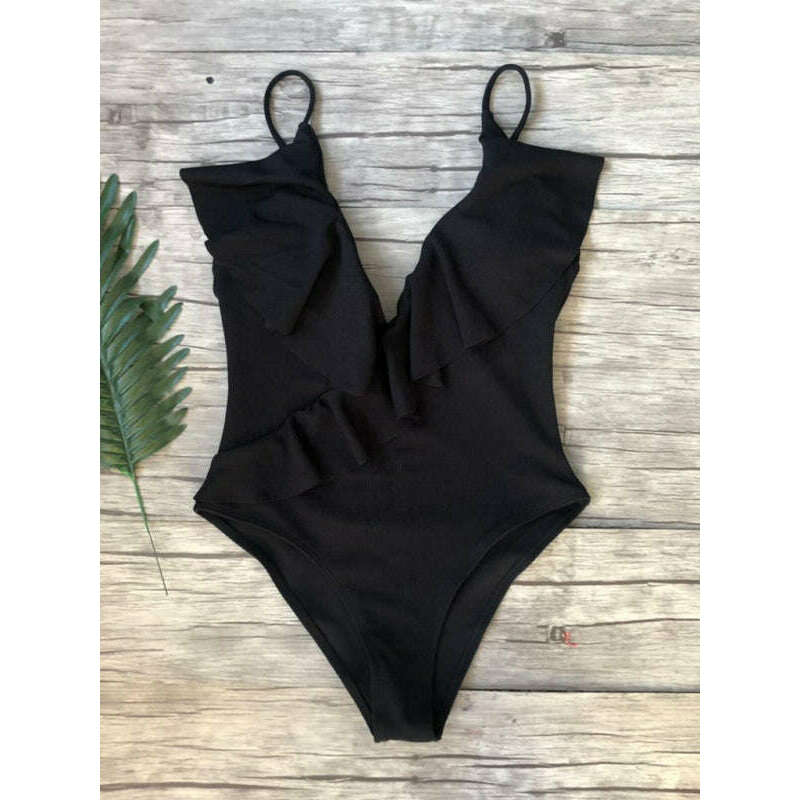 new-bikini-solid-color-one-piece-ruffled-sexy-shoulder-swimsuitsmiling-maria---everything-for-women-34643097