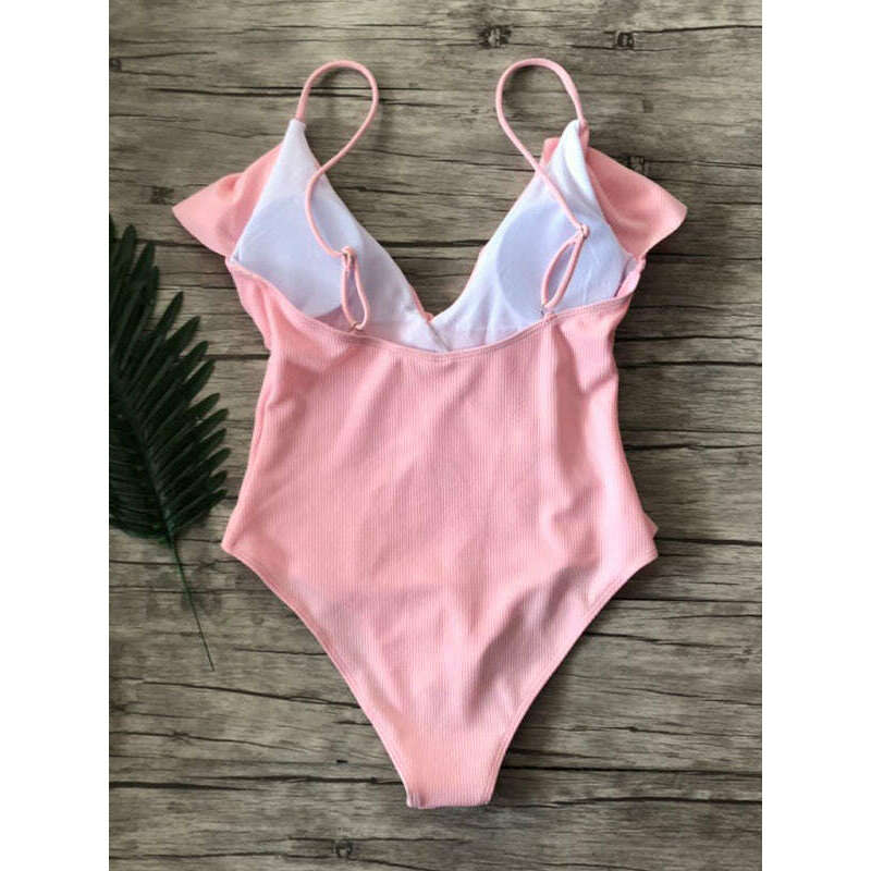 new-bikini-solid-color-one-piece-ruffled-sexy-shoulder-swimsuitsmiling-maria---everything-for-women-34643090