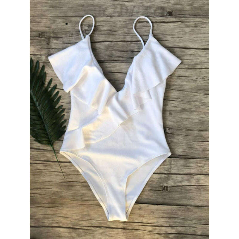 new-bikini-solid-color-one-piece-ruffled-sexy-shoulder-swimsuitsmiling-maria---everything-for-women-34643087