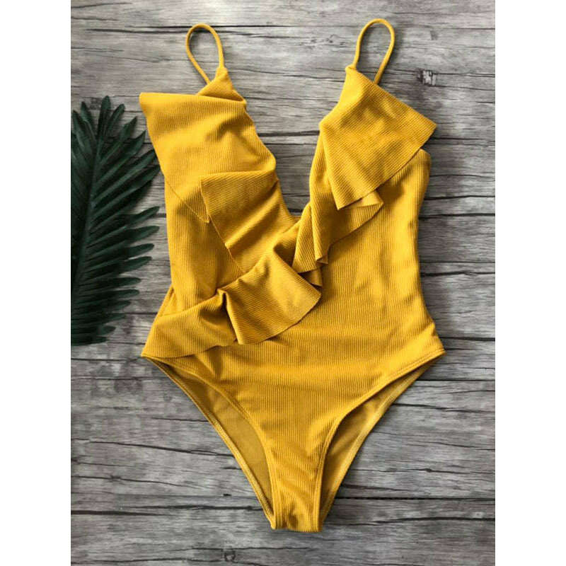 new-bikini-solid-color-one-piece-ruffled-sexy-shoulder-swimsuitsmiling-maria---everything-for-women-34643093