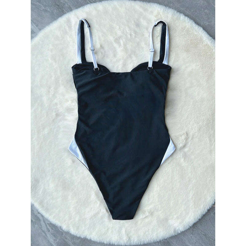 new-bikini-deep-v-stitching-contrast-color-one-piece-swimsuitsmiling-maria---everything-for-women-34642546