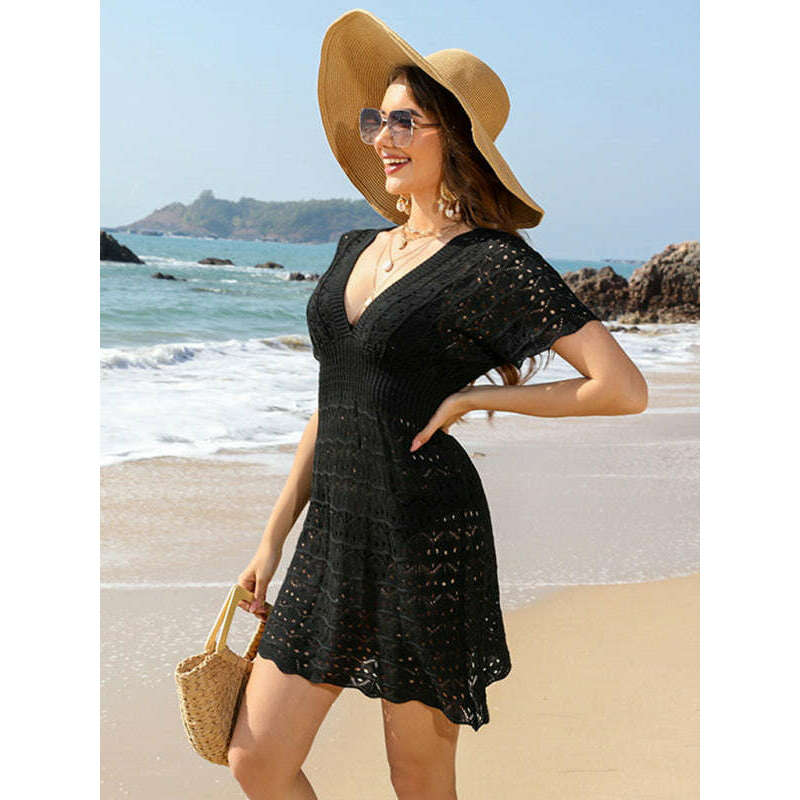 sexy-deep-v-neck-knit-beach-cover-up-–-elastic-waist-sheer-hollow-detailsmiling-maria---everything-for-women-34643477