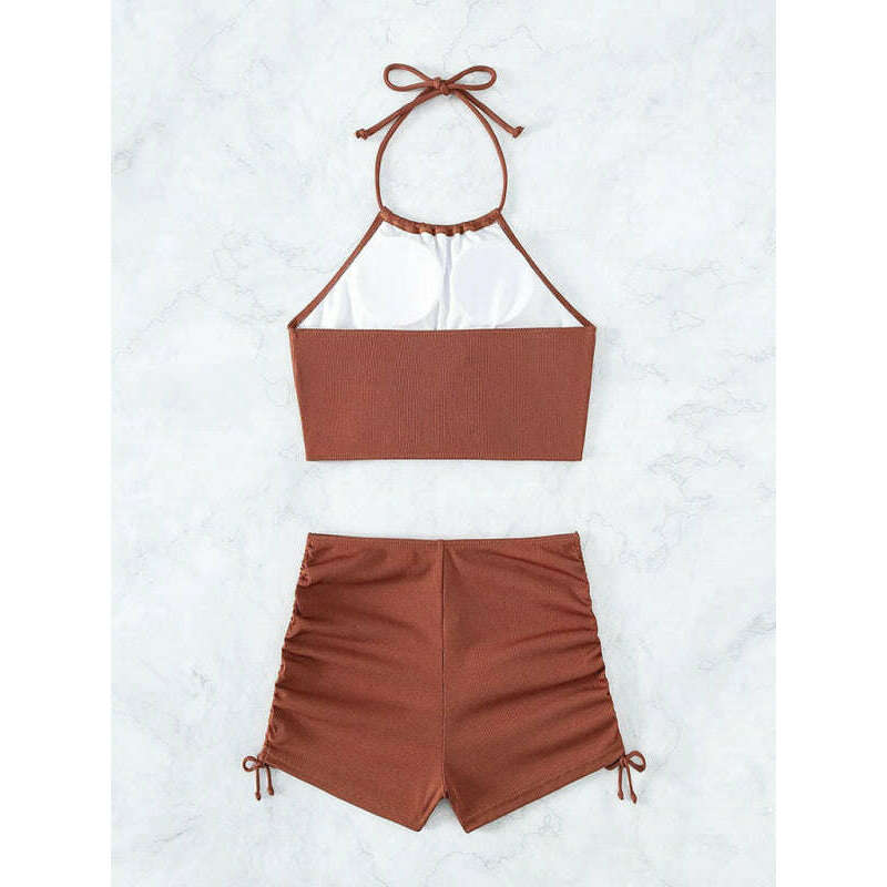 new-solid-color-halter-neck-bikini-split-boxer-briefs-bikini-swimsuitsmiling-maria---everything-for-women-34642376