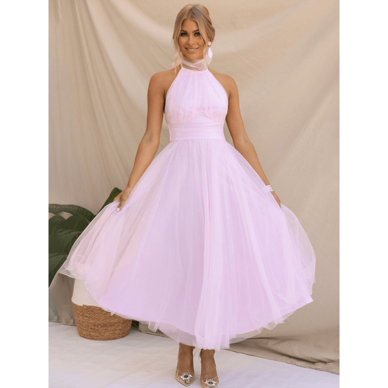 halter-neck-mesh-turtleneck-dresssmiling-maria---everything-for-women-34682092