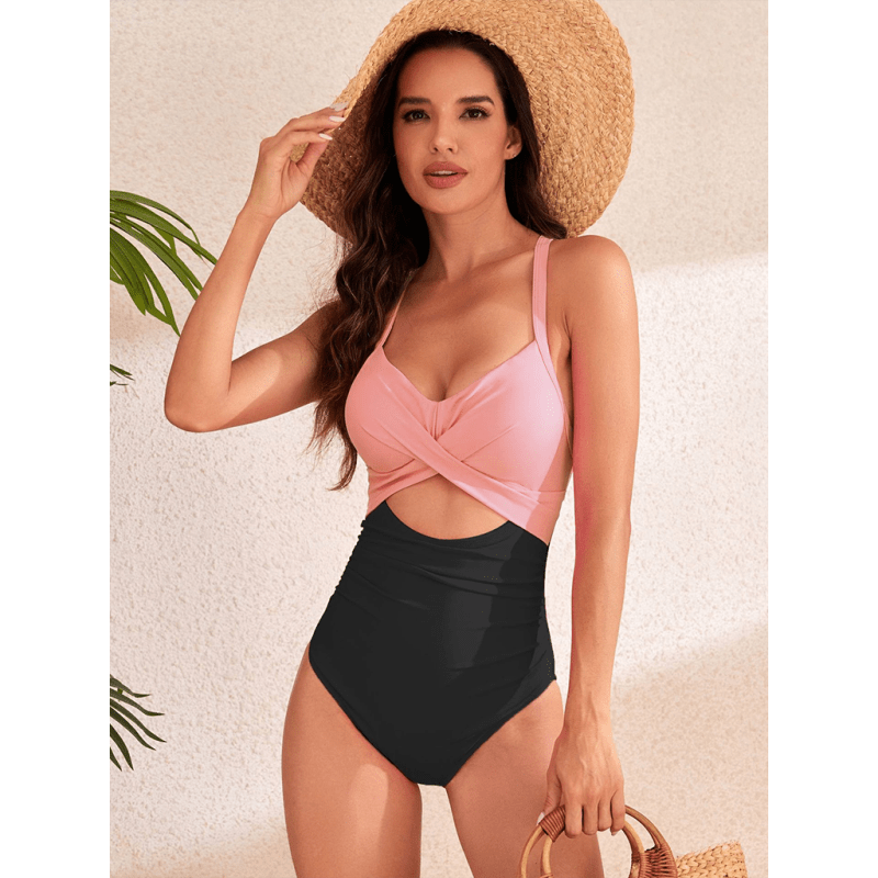 new-sexy-hollow-solid-color-high-waist-one-piece-swimsuitsmiling-maria---everything-for-women-34642748