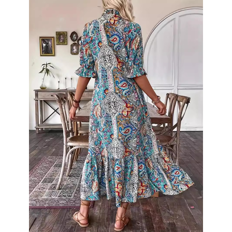 boho-printed-ruffle-maxi-dress-–-lace-up-v-neck-elbow-sleevessmiling-maria---everything-for-women-34660536