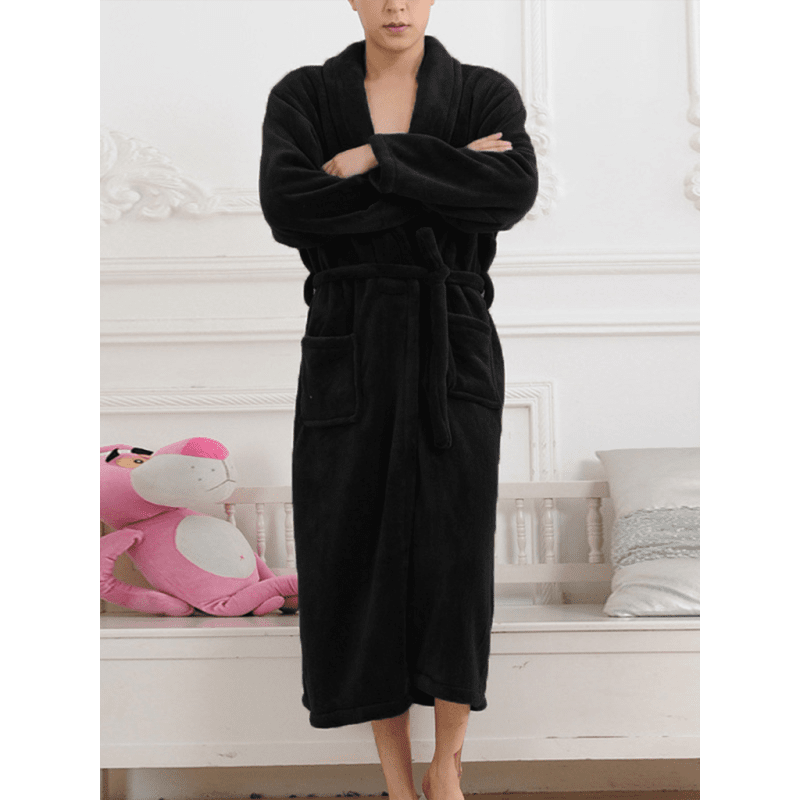 long-sleeve-solid-color-facecloth-robe-set-–-unisex-lapel-pajamas-for-home-comfortsmiling-maria---everything-for-women-34638743