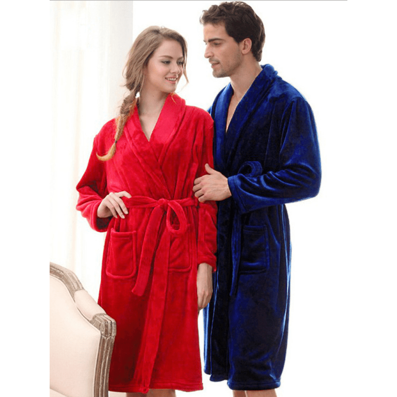 long-sleeve-solid-color-facecloth-robe-set-–-unisex-lapel-pajamas-for-home-comfortsmiling-maria---everything-for-women-34638736