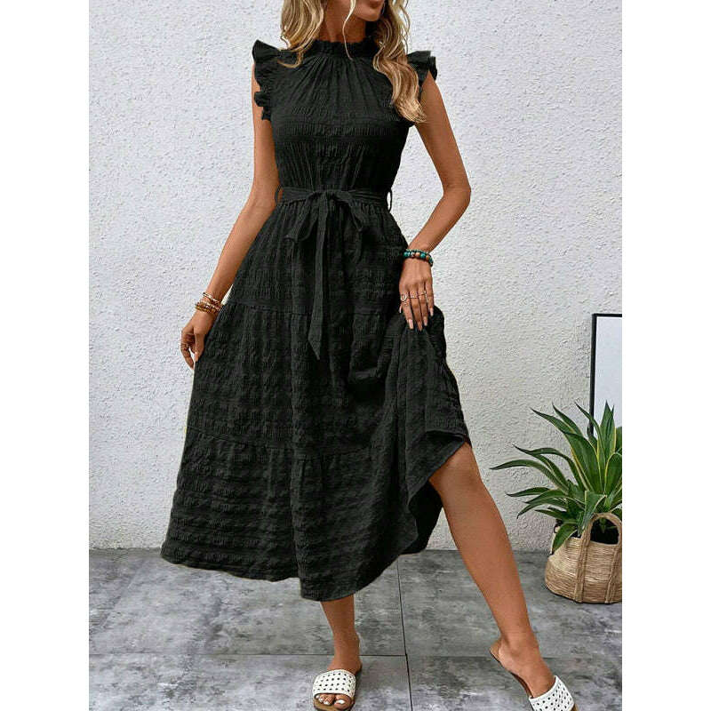 textured-midi-dress-with-ruffled-sleeves-and-lace-up-waist-–-spring-summer-stylesmiling-maria---everything-for-women-34645254