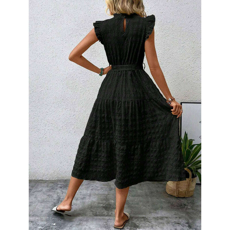 textured-midi-dress-with-ruffled-sleeves-and-lace-up-waist-–-spring-summer-stylesmiling-maria---everything-for-women-34645251