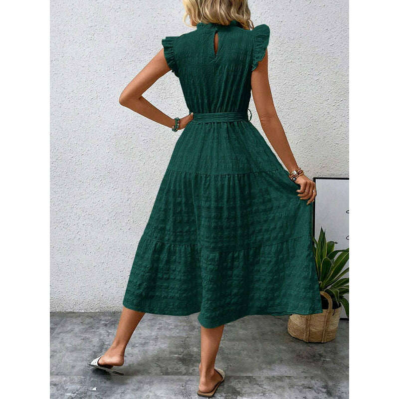 textured-midi-dress-with-ruffled-sleeves-and-lace-up-waist-–-spring-summer-stylesmiling-maria---everything-for-women-34645232