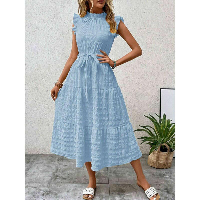 textured-midi-dress-with-ruffled-sleeves-and-lace-up-waist-–-spring-summer-stylesmiling-maria---everything-for-women-34645250