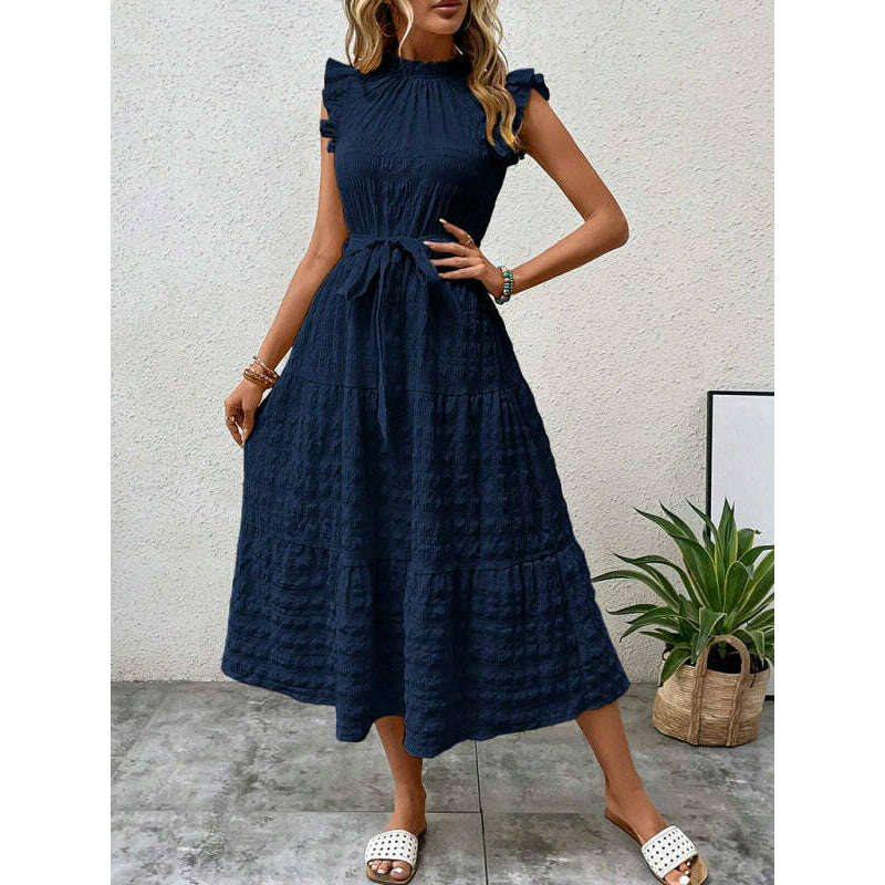textured-midi-dress-with-ruffled-sleeves-and-lace-up-waist-–-spring-summer-stylesmiling-maria---everything-for-women-34645258