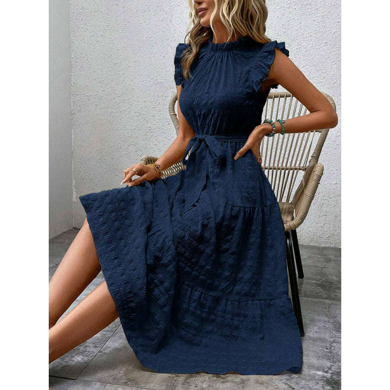 textured-midi-dress-with-ruffled-sleeves-and-lace-up-waist-–-spring-summer-stylesmiling-maria---everything-for-women-34645256
