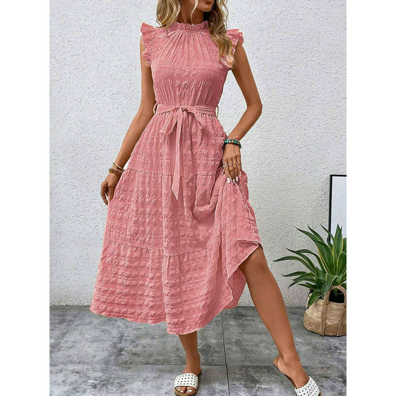 textured-midi-dress-with-ruffled-sleeves-and-lace-up-waist-–-spring-summer-stylesmiling-maria---everything-for-women-34645238