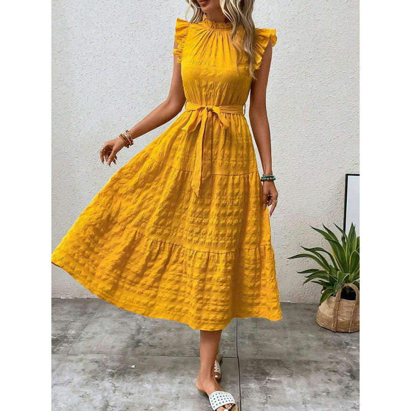 textured-midi-dress-with-ruffled-sleeves-and-lace-up-waist-–-spring-summer-stylesmiling-maria---everything-for-women-34645244