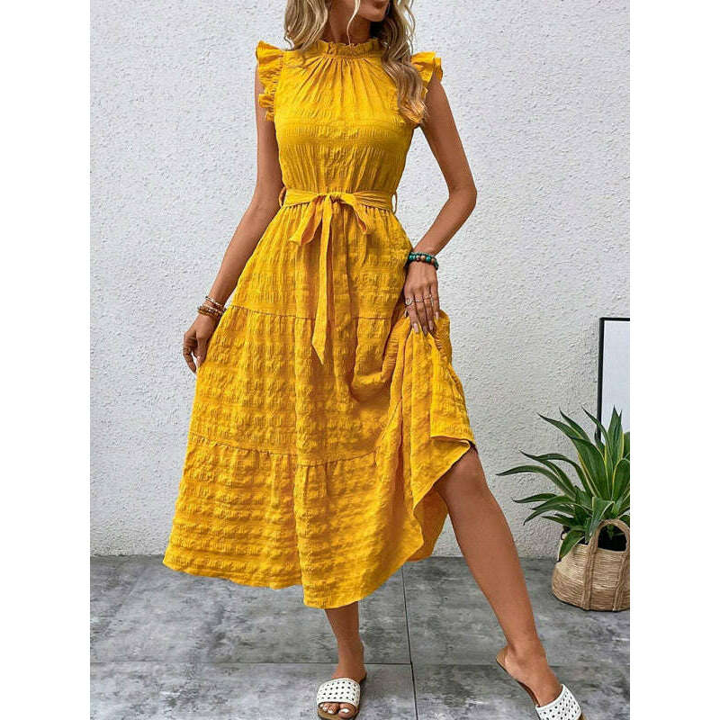 textured-midi-dress-with-ruffled-sleeves-and-lace-up-waist-–-spring-summer-stylesmiling-maria---everything-for-women-34645245