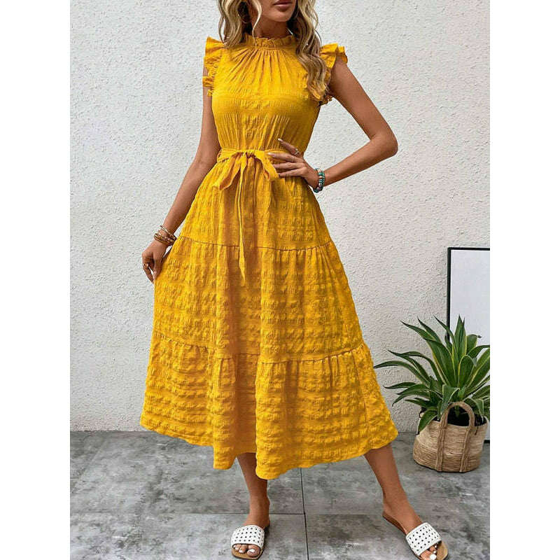 textured-midi-dress-with-ruffled-sleeves-and-lace-up-waist-–-spring-summer-stylesmiling-maria---everything-for-women-34645246