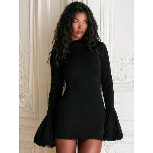 black-puff-sleeve-knit-dress-–-round-neck-long-sleeve-daily-midismiling-maria---everything-for-women-34645997