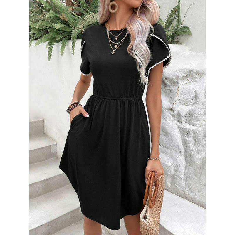 lace-petal-sleeve-t-shirt-dress-–-round-neck-daily-fit-blacksmiling-maria---everything-for-women-34645306