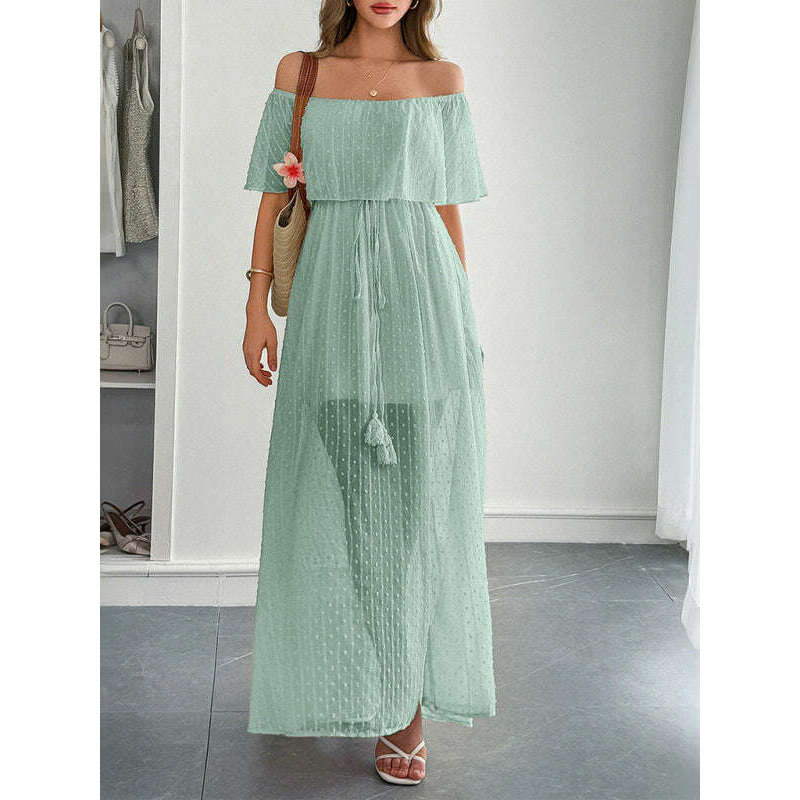 strapless-short-sleeve-long-dress-–-elegant-fit-with-waist-detailsmiling-maria---everything-for-women-34645509