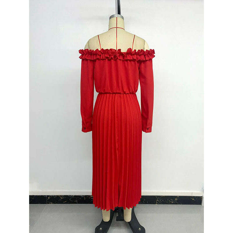 elegant-one-shoulder-long-sleeve-dress-–-solid-red-sweet-style-for-partyessmiling-maria---everything-for-women-34644699