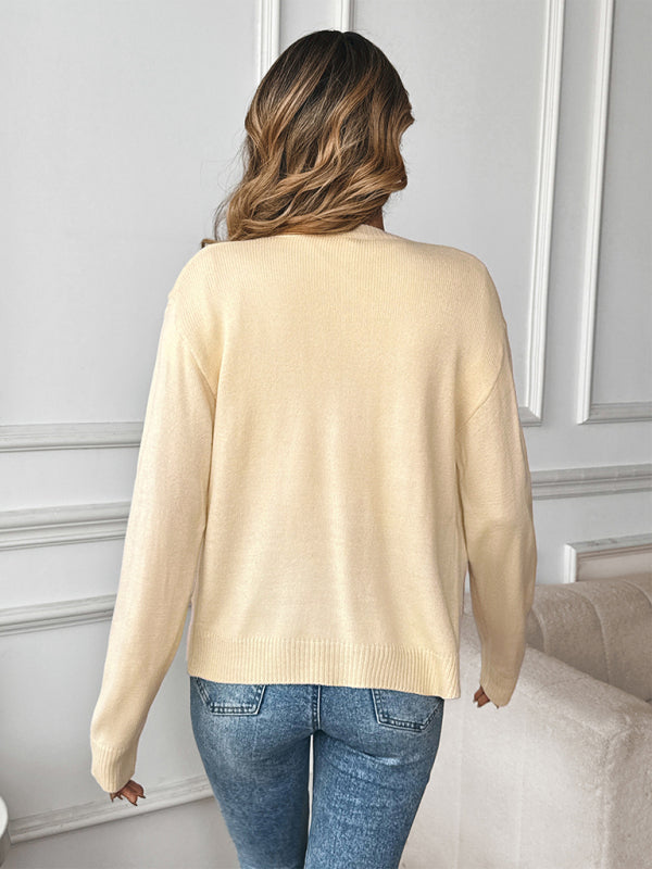 Söt stickad björnkofta tröja