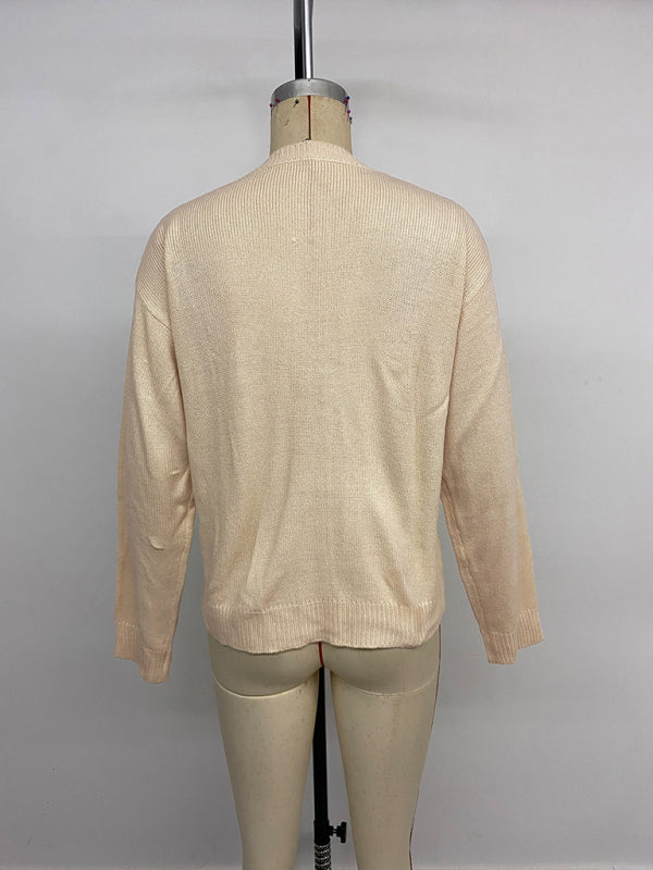 Söt stickad björnkofta tröja