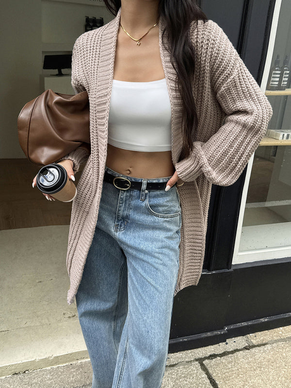 Kötött gyapjúkeverék kabátpulóver