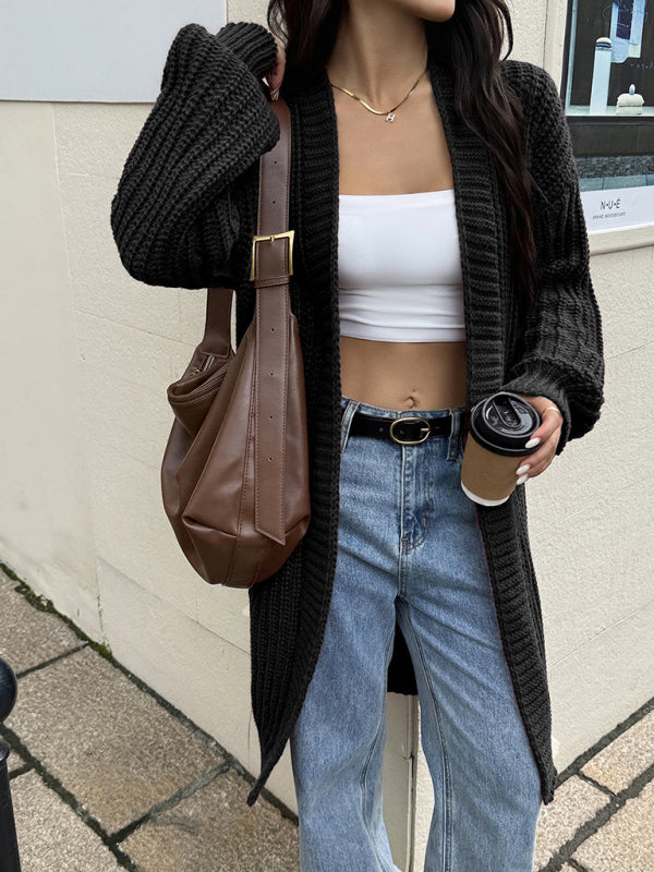 Kötött gyapjúkeverék kabátpulóver