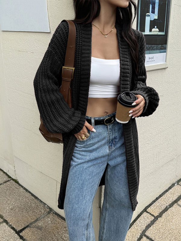 Kötött gyapjúkeverék kabátpulóver