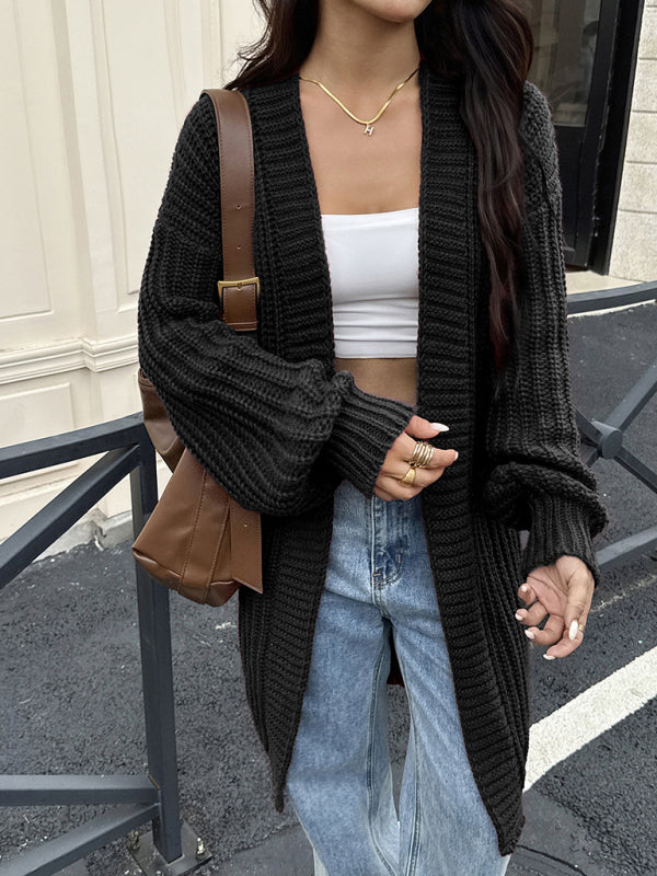 Kötött gyapjúkeverék kabátpulóver