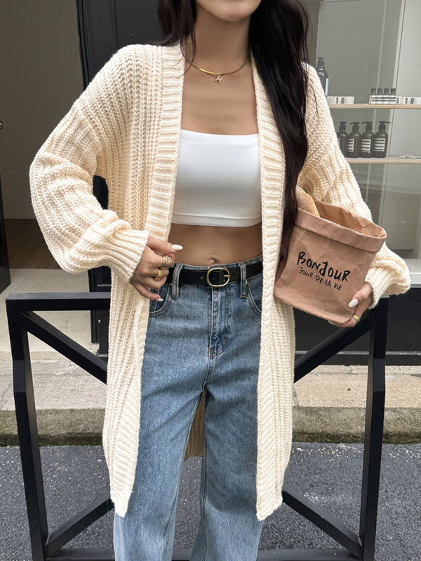 Kötött gyapjúkeverék kabátpulóver