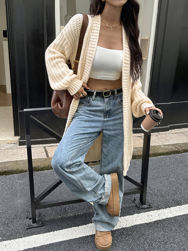 Kötött gyapjúkeverék kabátpulóver