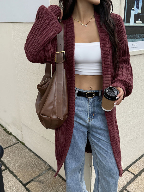 Kötött gyapjúkeverék kabátpulóver