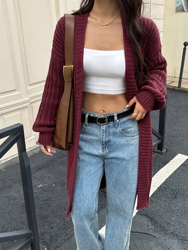 Kötött gyapjúkeverék kabátpulóver